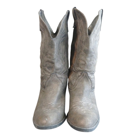 Rampage Metallic Gray Walden Women's Cowboy Boots Size 7.5 M Western Boots - Picture 3 of 13